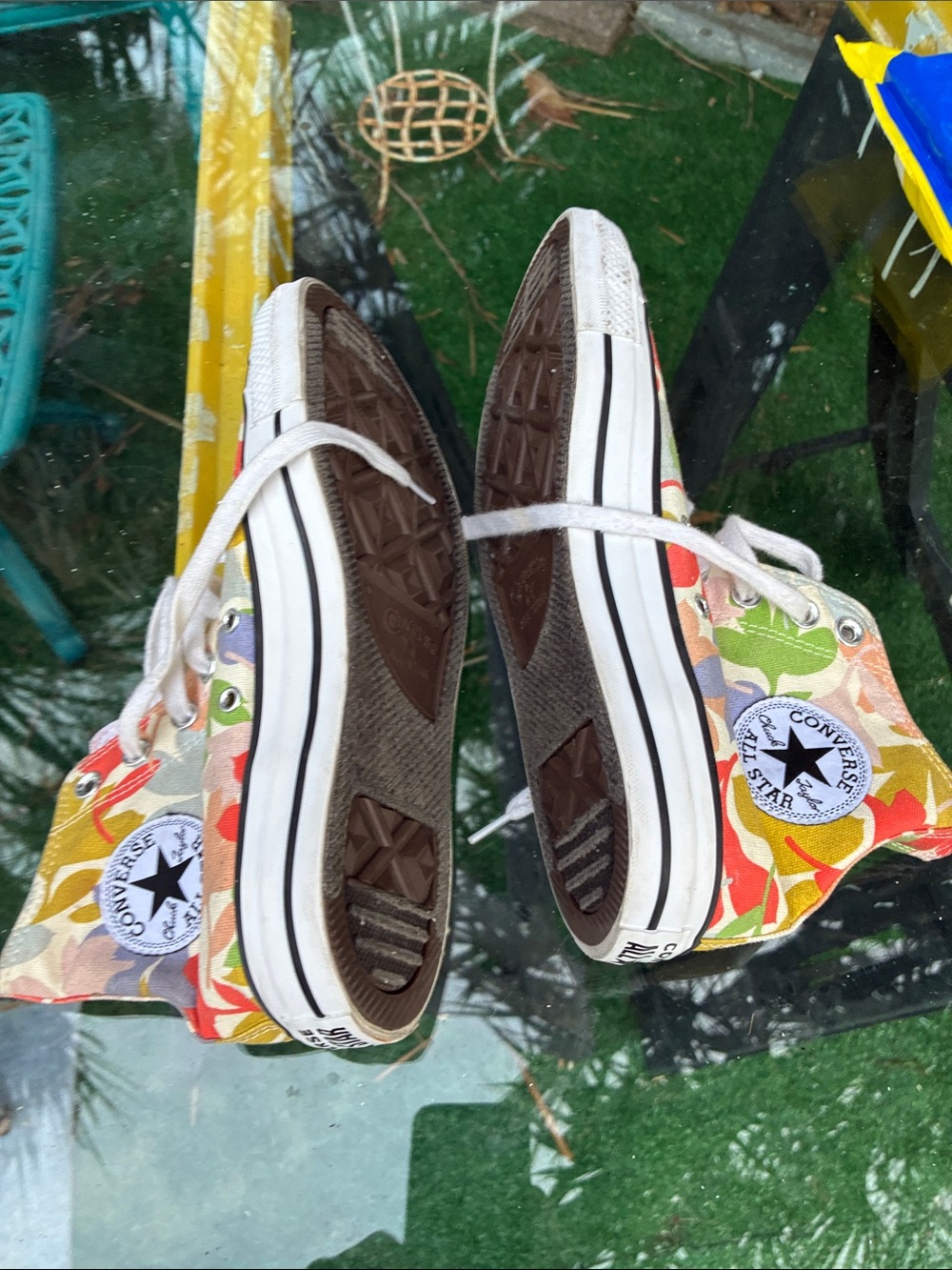 Converse High Top Sneakers - Red, Orange, Yellow, Green, Purple, White - Picture 10 of 12